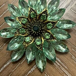 Green and Gold Floral Brooch